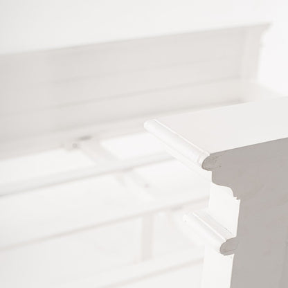 White Solid Wood Queen Bed Frame