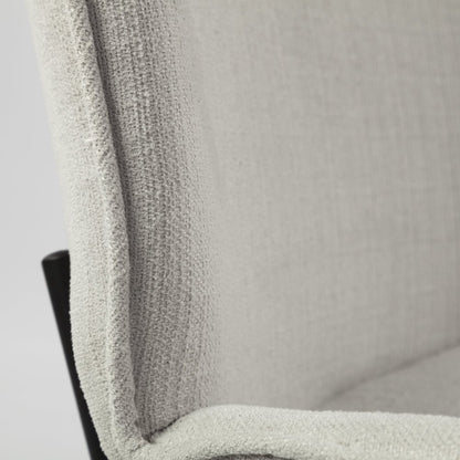 Set of Two White and Black Upholstered Fabric Dining Side Chairs