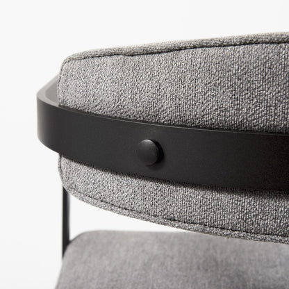 Gray and Black Upholstered Dining Arm Chair