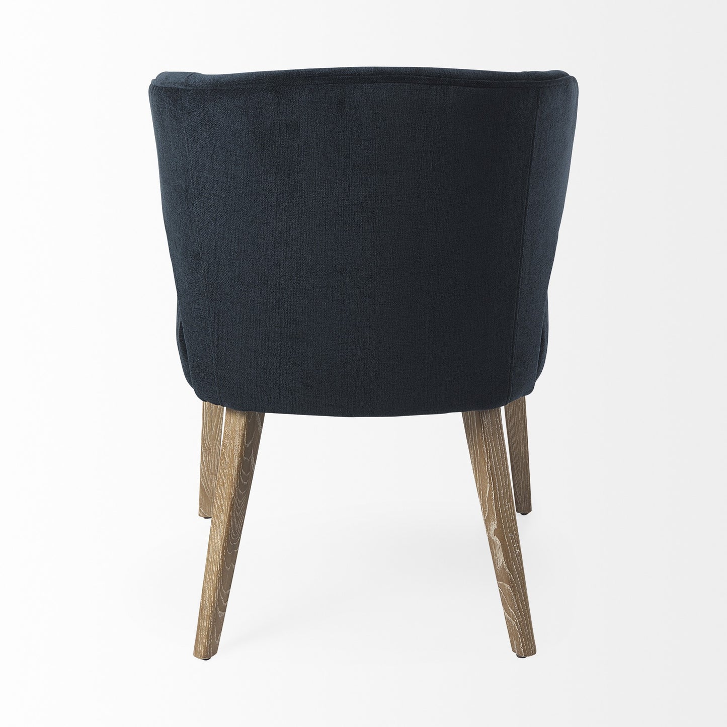 Navy Blue And Brown Wingback Dining Side Chair