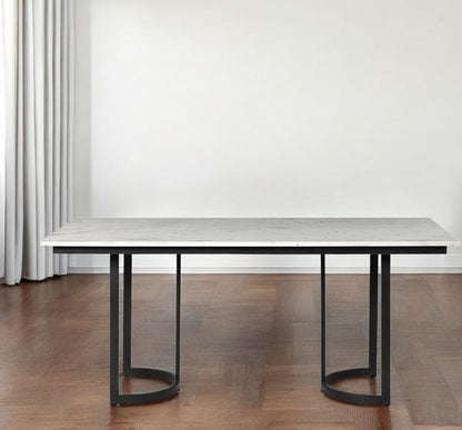 71" White And Black Dining Table