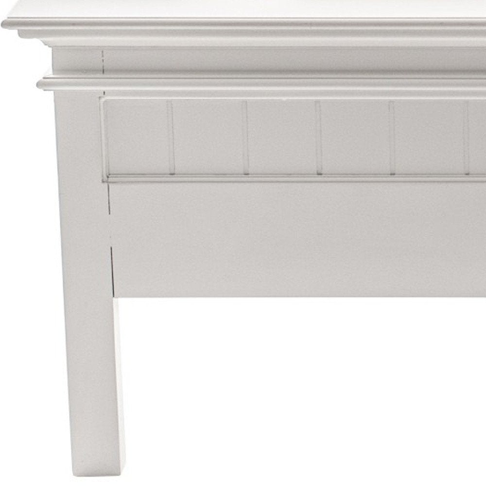 White Solid Wood Queen Bed Frame