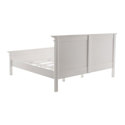 White Solid Wood Queen Bed Frame