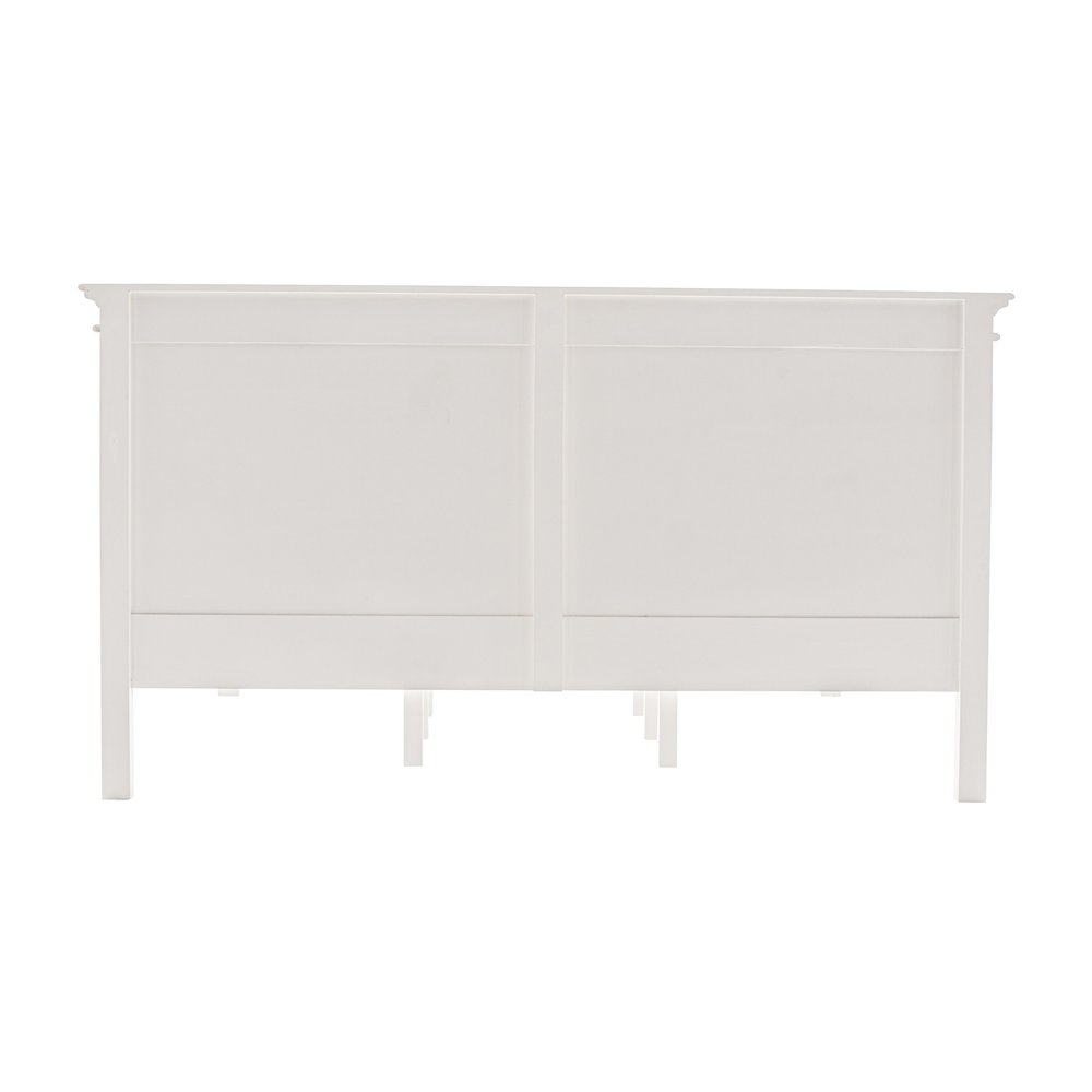 White Solid Wood Queen Bed Frame
