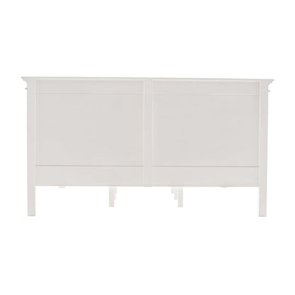 White Solid Wood Queen Bed Frame