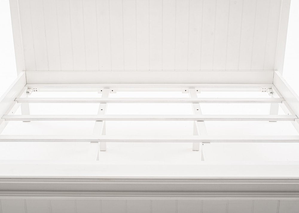 White Solid Wood Queen Bed Frame