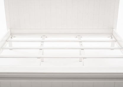 White Solid Wood Queen Bed Frame