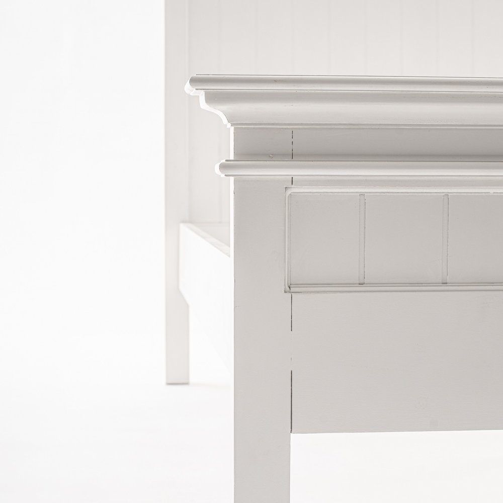 White Solid Wood Queen Bed Frame