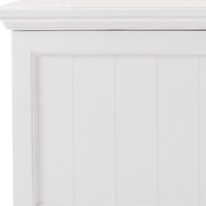55" White Distressed and Solid and Manufactured Wood Storage Standard Bench With Flip Top