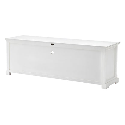 71" White Solid Console Table With Shelves And Drawers