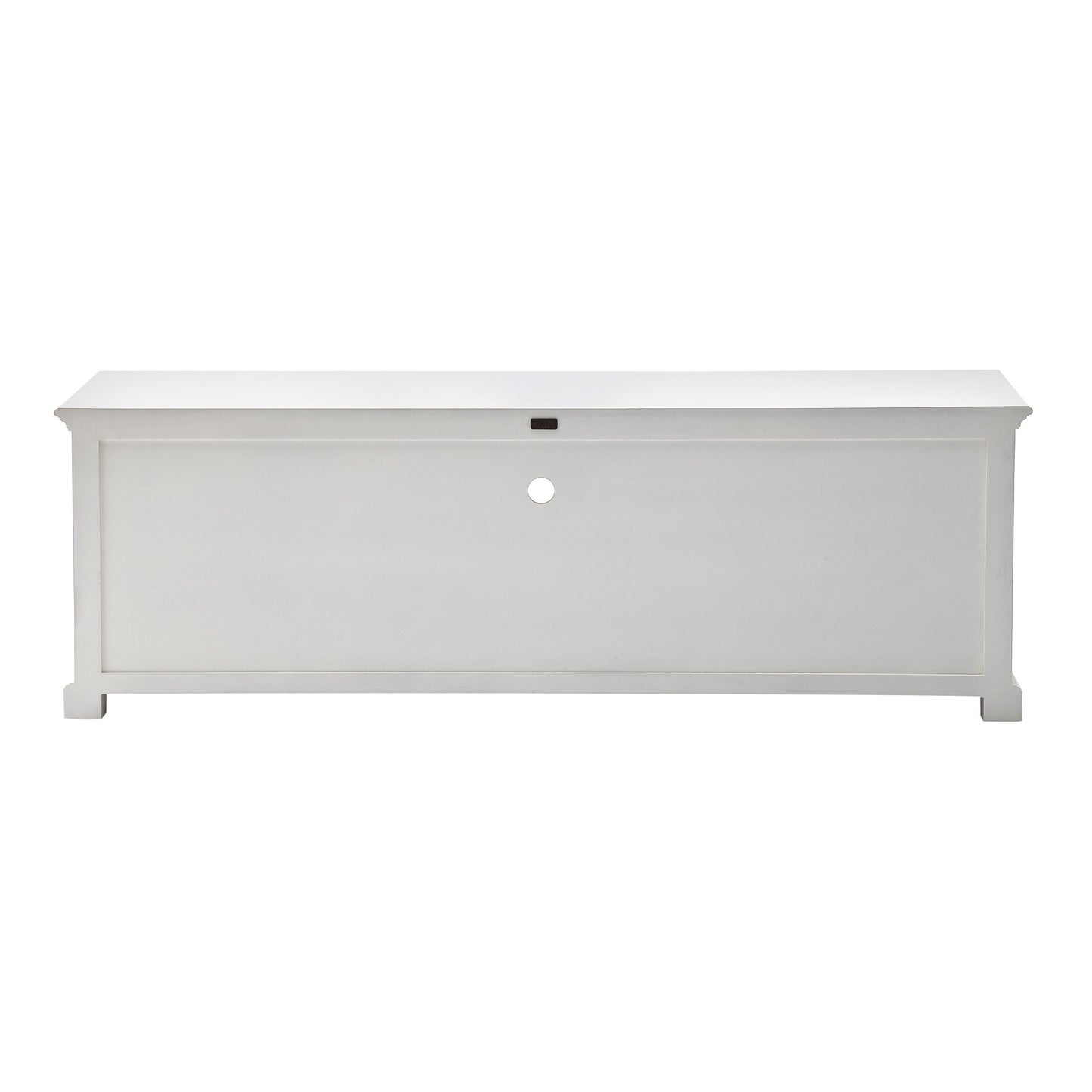 71" White Solid Console Table With Shelves And Drawers