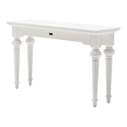 55" White Console Table With Storage