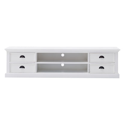 71" Classic White Entertainment Unit with Four Drawers