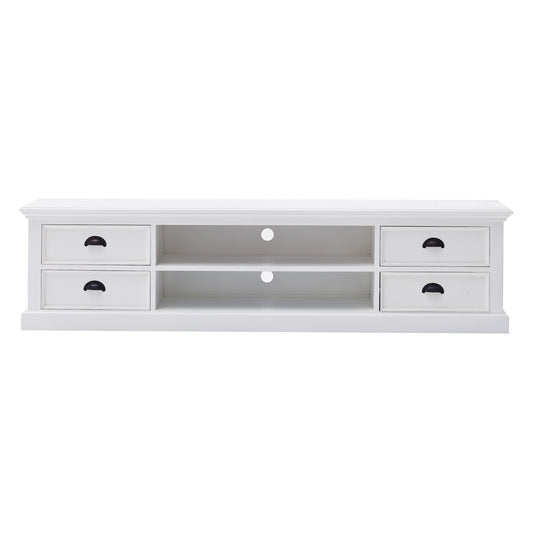 71" Classic White Entertainment Unit with Four Drawers