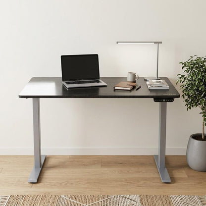48" Adjustable Black and Gray Stainless Steel Standing Desk