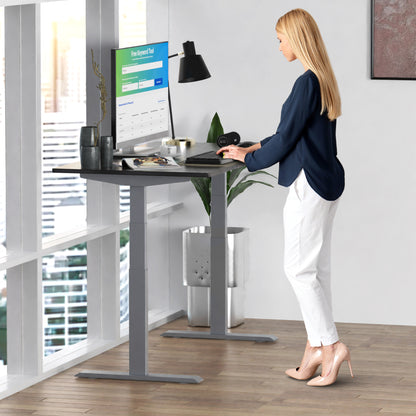 30" Adjustable Black and Gray Stainless Steel Standing Desk