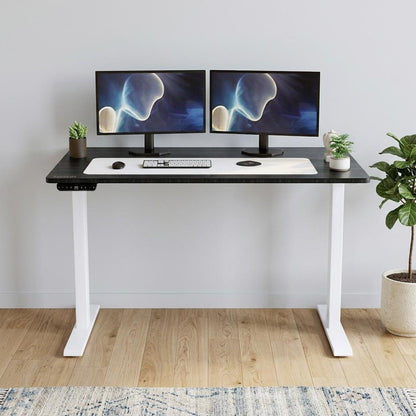 48" Adjustable Black and White Stainless Steel Standing Desk