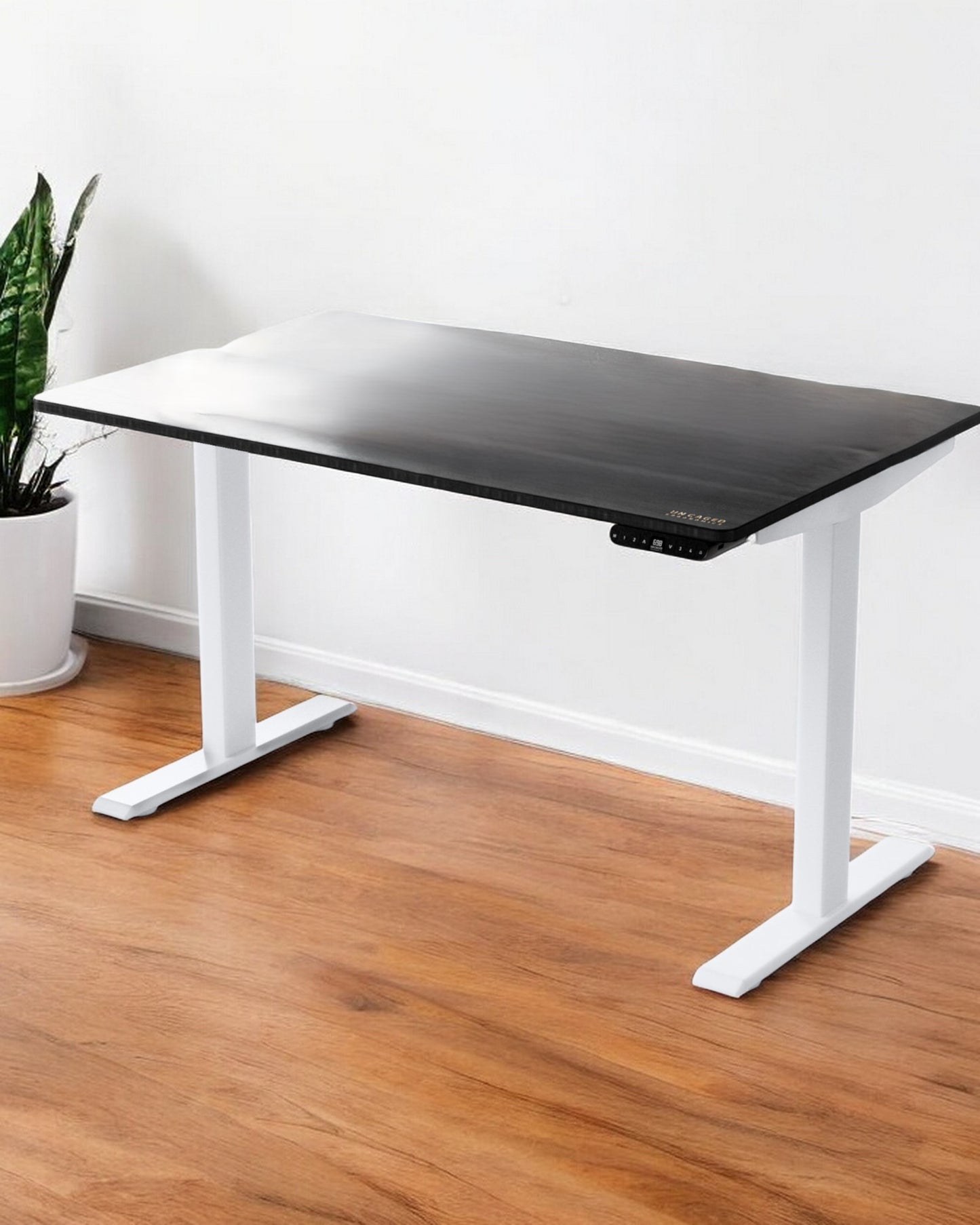 30" Adjustable Black and White Stainless Steel Standing Desk