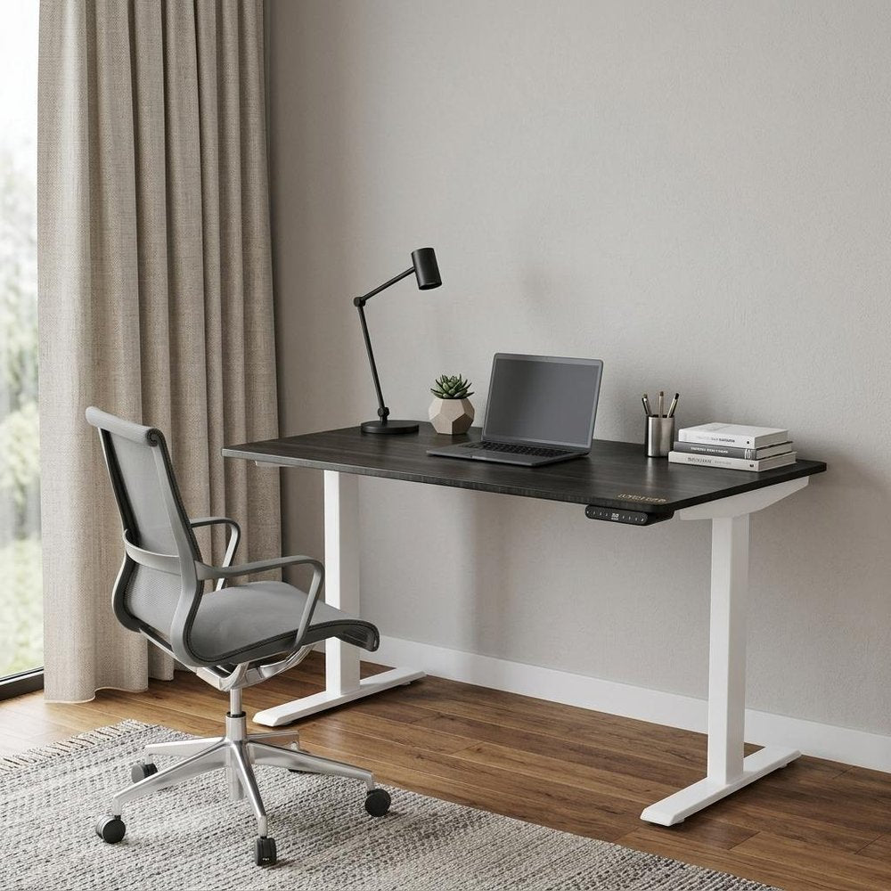 48" Adjustable Black and White Stainless Steel Standing Desk