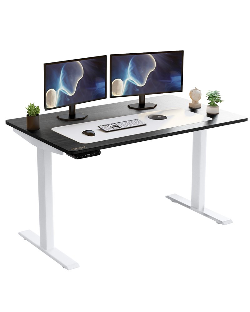 48" Adjustable Black and White Stainless Steel Standing Desk