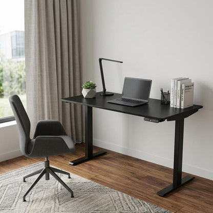60" Adjustable Black Stainless Steel Standing Desk