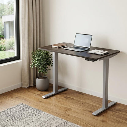 Adjustable Black and Gray Stainless Steel Rolling Standing Desk