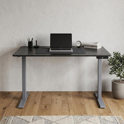 60" Adjustable Black and Gray Stainless Steel Standing Desk
