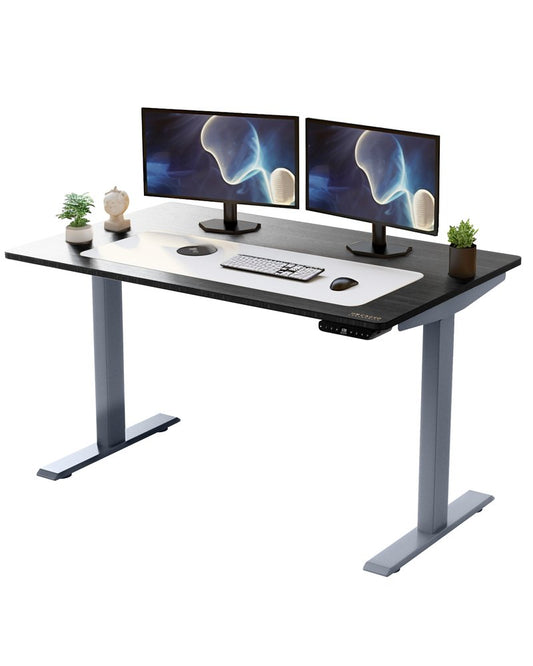 60" Adjustable Black and Gray Stainless Steel Standing Desk