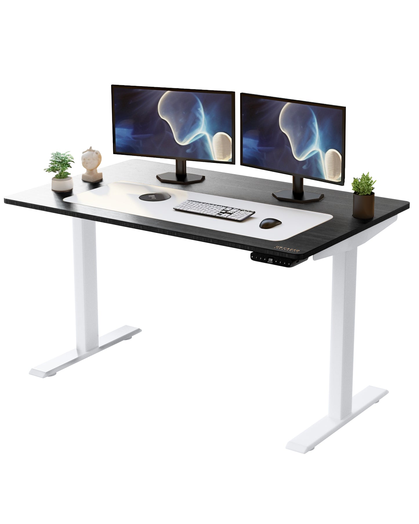 30" Adjustable Black and White Stainless Steel Standing Desk