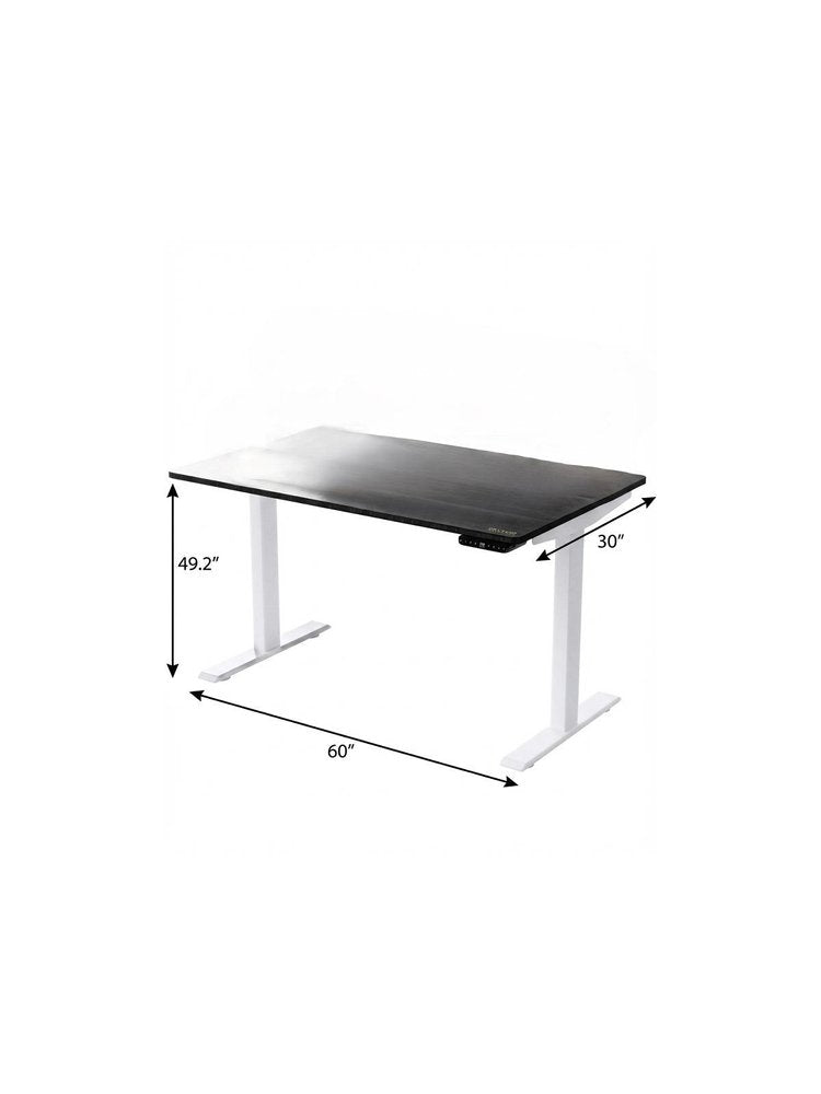 60" Adjustable Black and White Stainless Steel Standing Desk