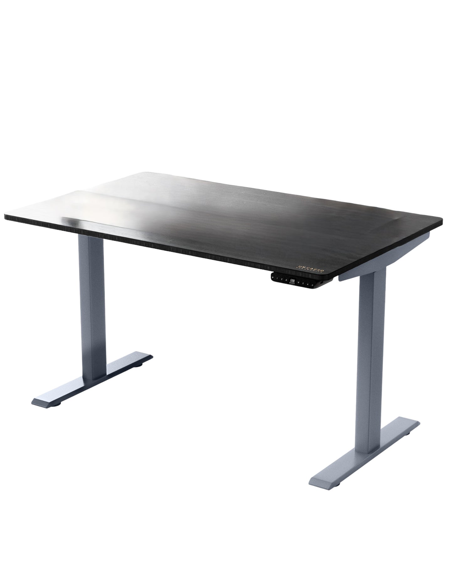 30" Adjustable Black and Gray Stainless Steel Computer Desk