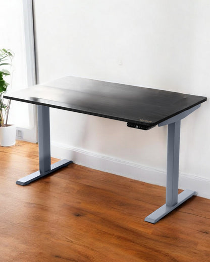 30" Adjustable Black and Gray Stainless Steel Computer Desk