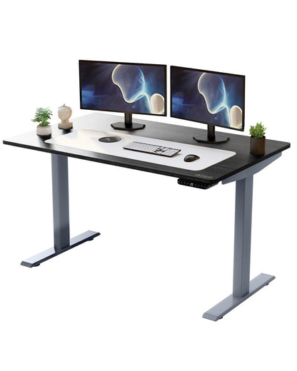 48" Adjustable Black and Gray Stainless Steel Computer Desk