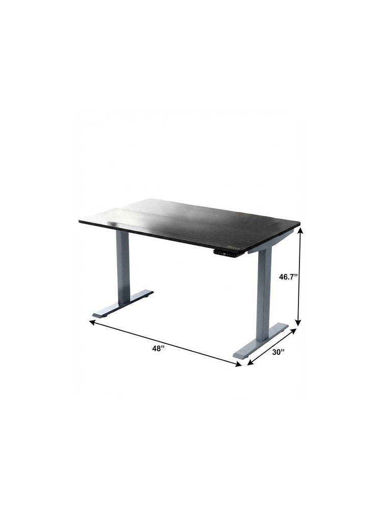 48" Adjustable Black and Gray Stainless Steel Computer Desk