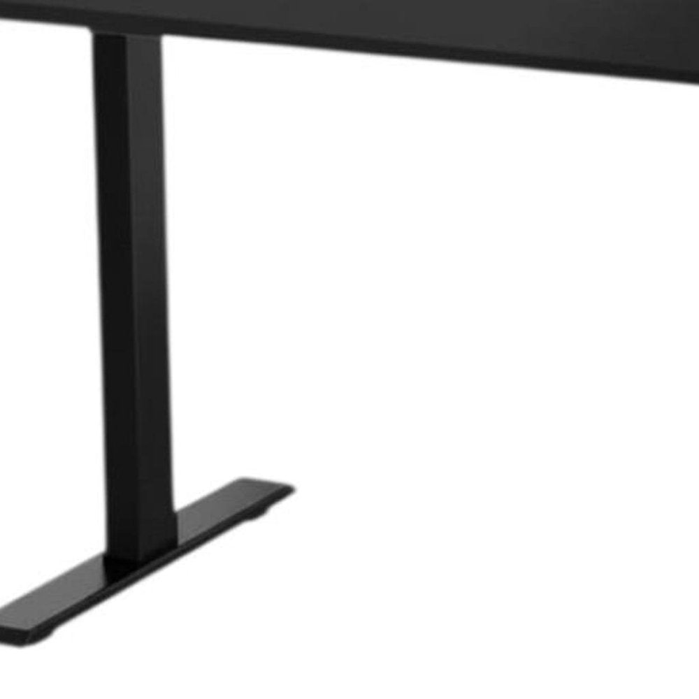 48" Adjustable Black Stainless Steel Computer Desk