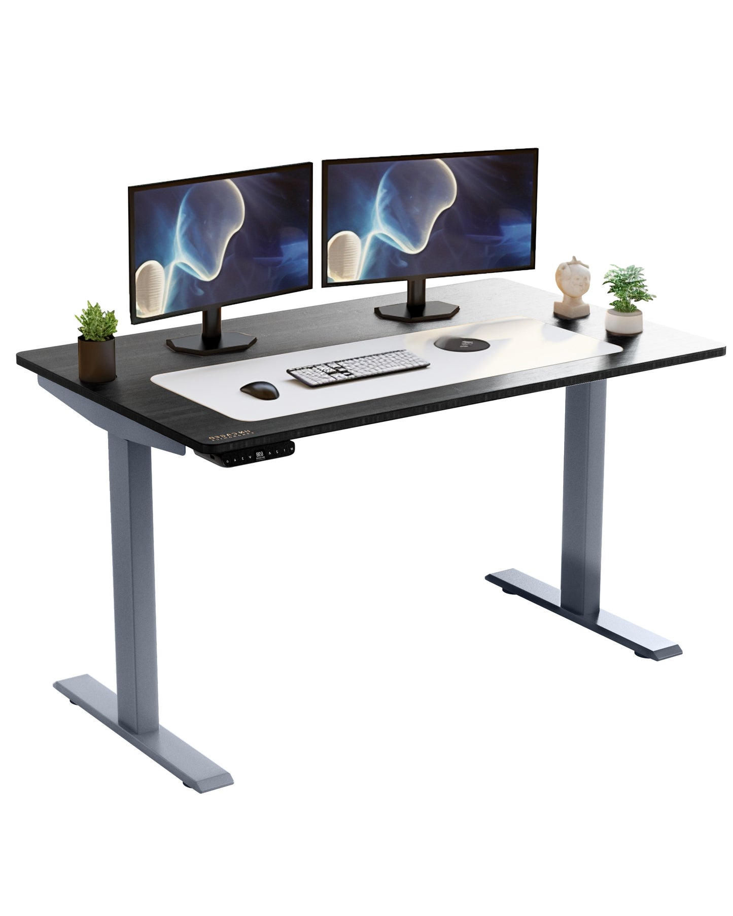 30" Adjustable Black and Gray Standing Desk