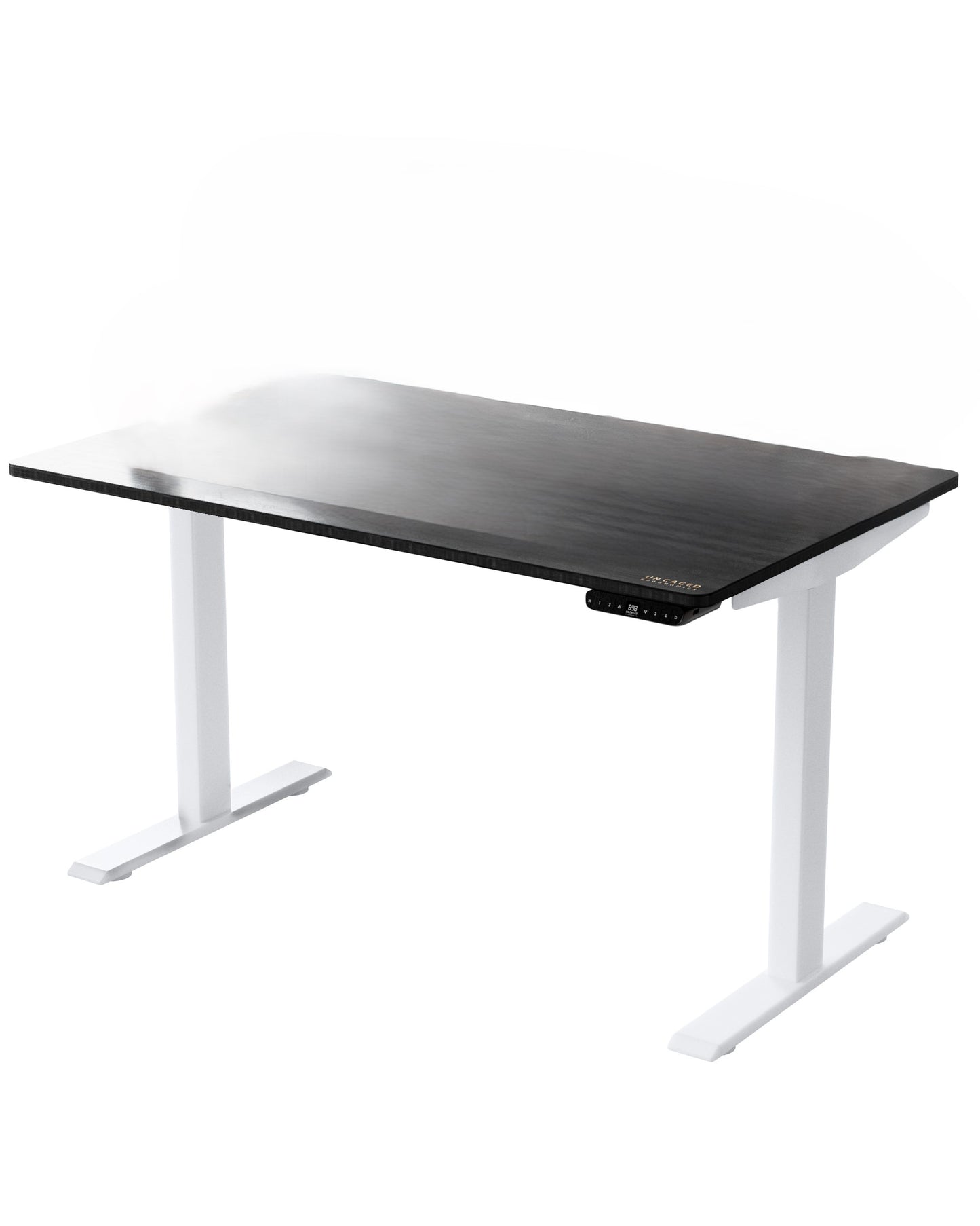 30" Adjustable Black and White Stainless Steel Computer Desk