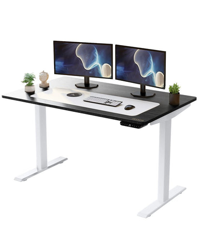 48" Adjustable Black and White Stainless Steel Computer Desk