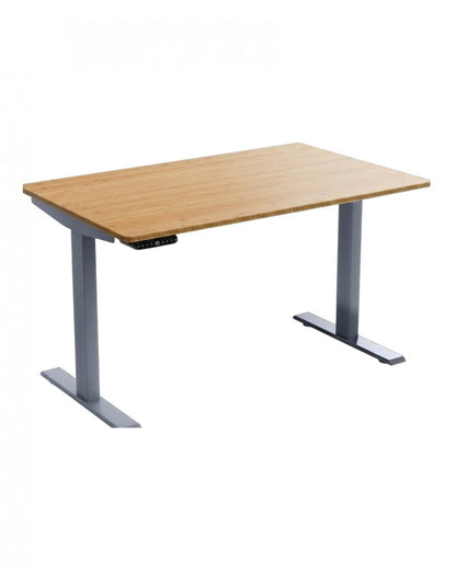48" Adjustable Brown and Gray Stainless Steel Computer Desk