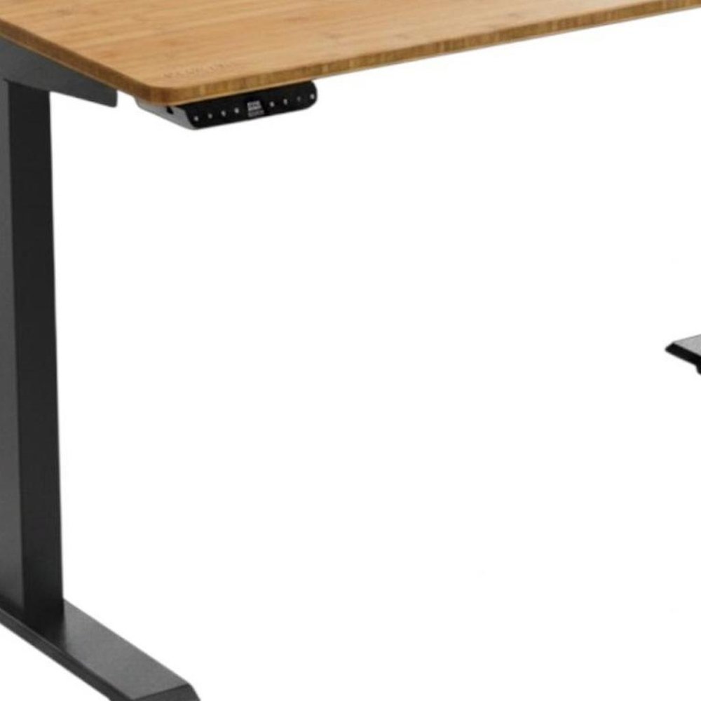 60" Adjustable Brown and Black Standing Desk