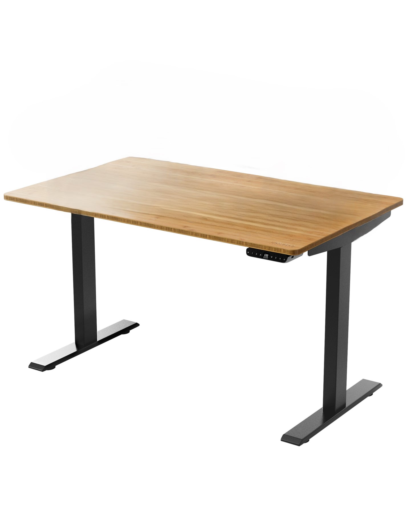 30" Adjustable Brown and Black Stainless Steel Computer Desk