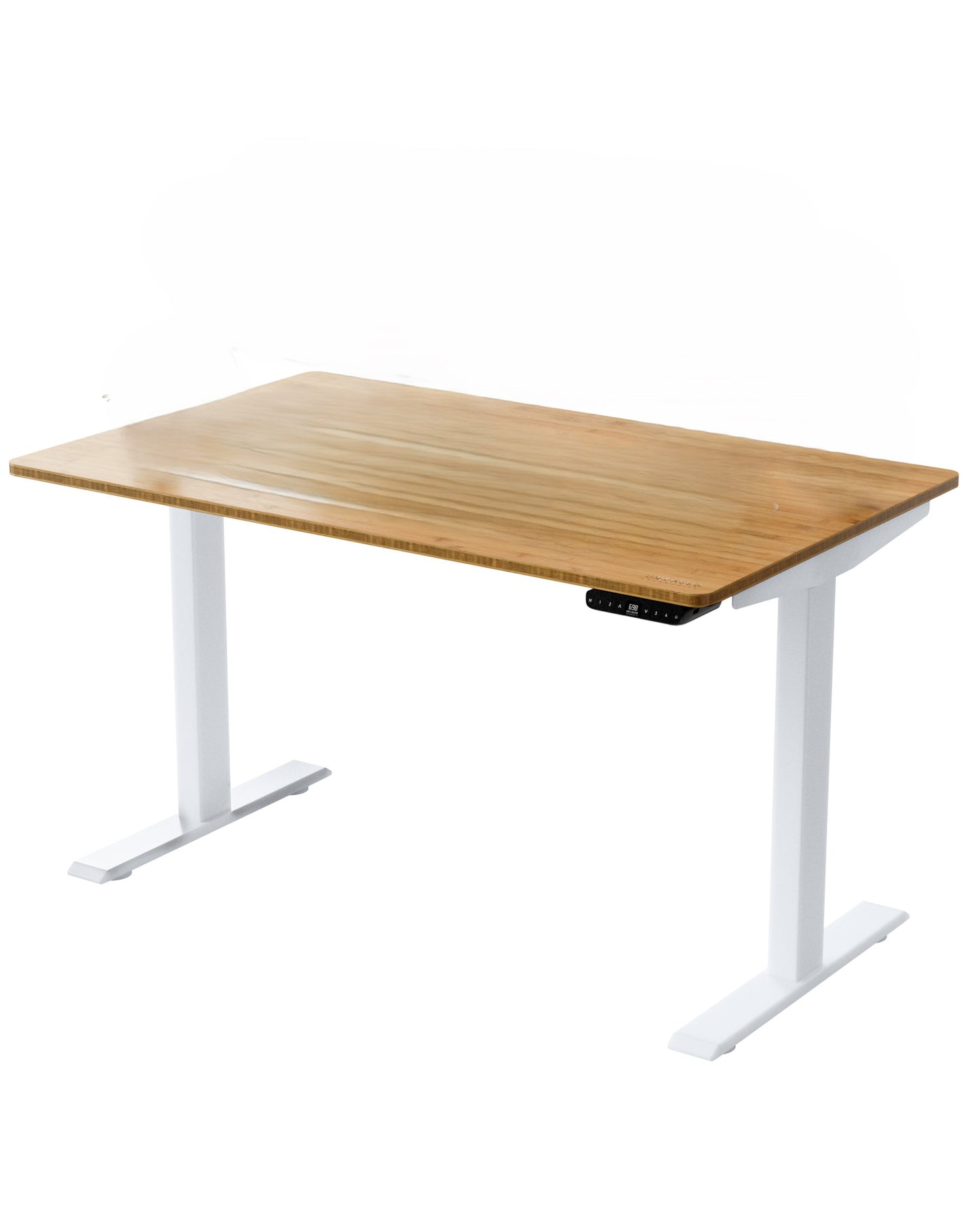 30" Adjustable Brown and White Stainless Steel Computer Desk