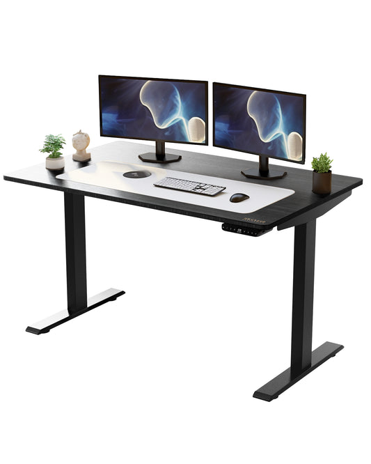 Black on Black 45" Bamboo Dual Motor Electric Office Adjustable Computer Desk