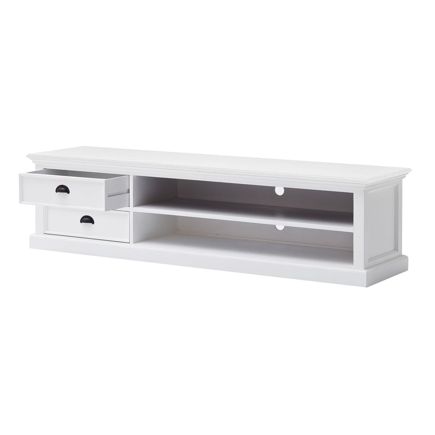 71" Classic White Entertainment Unit with Two Drawers