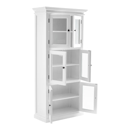 35" White Solid Wood Frame Standard Accent Cabinet With Six Shelves