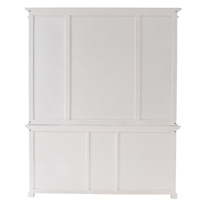 71" White Dining Hutch With Twelve Shelves And Three Drawers