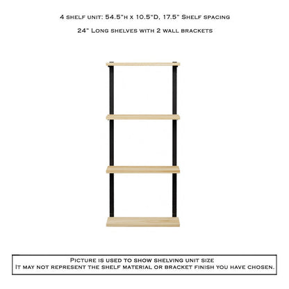 Wall Mount 4 Shelf Unit: 54.5" H