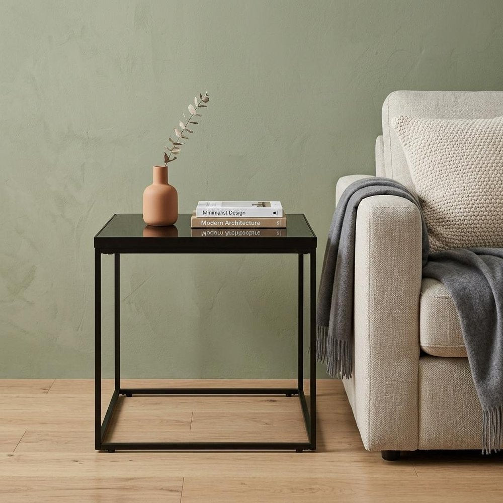 20" Black Square End Table