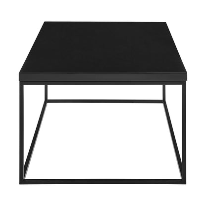 47" Black Wood And Metal Frame Coffee Table