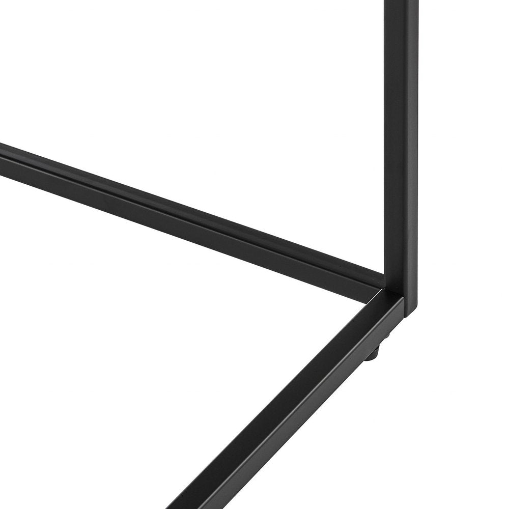 47" Black Wood And Metal Frame Coffee Table